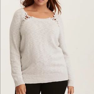 Torrid Lace Up Pullover Sweater
